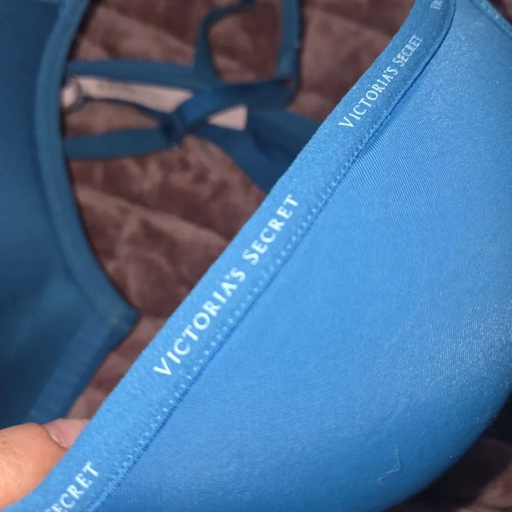 Victoria's Secret T-Shirt Lightly Lined Wireless Bra Blue 36D Comfort Crealean
